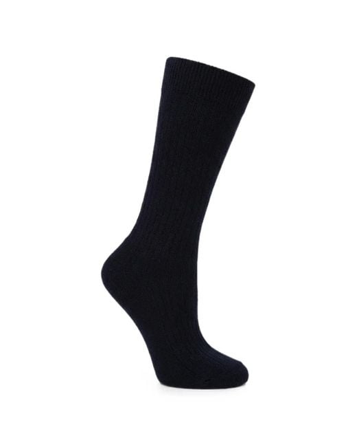 Valentino Garavani Black Ribbed-Knit Logo-Patch Socks