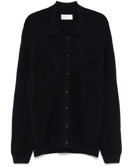 Universal Works Black Classic-Collar Cardigan for men