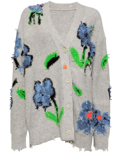JNBY Gray Floral Pattern Cardigan