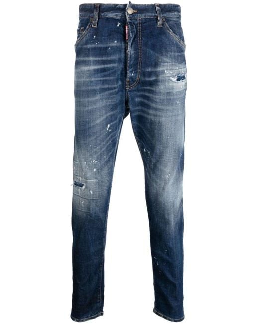 DSquared² Halbhohe Skater Skinny-Jeans in Blue für Herren