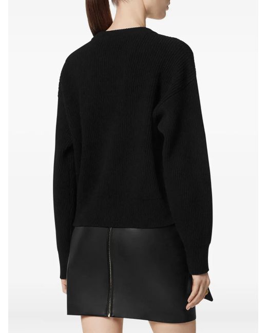 Versace Black Embroidered-Detail Sweater