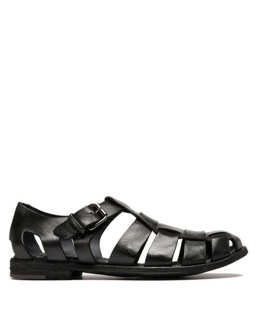 Officine Creative Black Woven Buckle Sandals for men