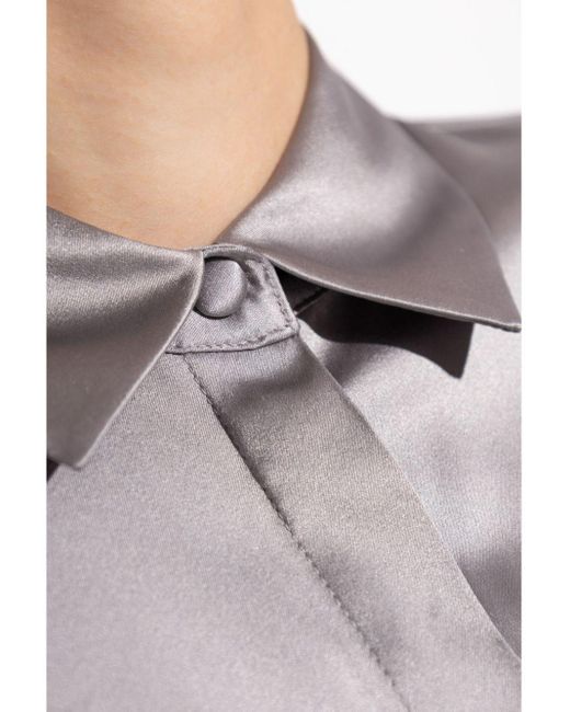 Emporio Armani Gray Satin Shirt