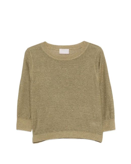 Hemisphere Natural Sequin Knitted Sweater