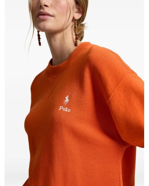Polo Ralph Lauren Orange Logo-Embroidered Sweatshirt