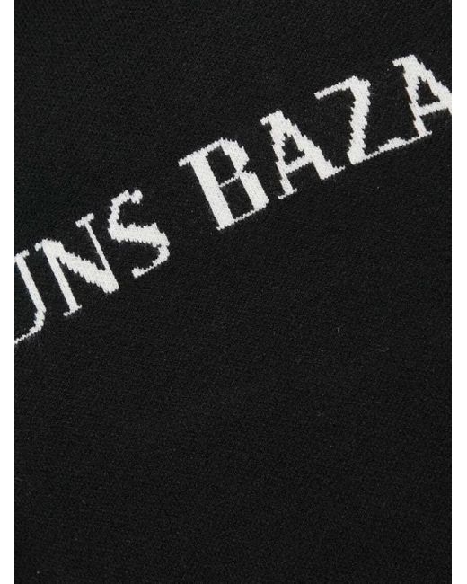 Bruuns Bazaar Black Logo-Intarsia Crew-Neck Sweater for men