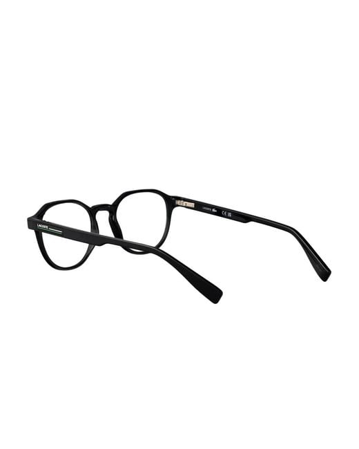 Lacoste Black Round-Frame Glasses for men