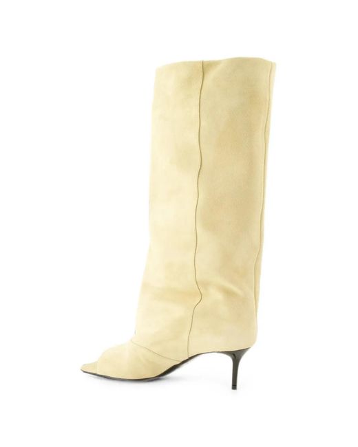 IRO White Open-Toe Suede Boots