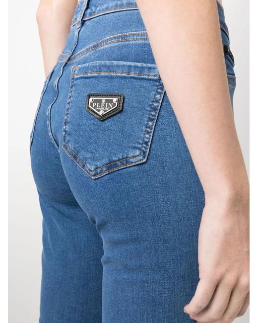 Philipp Plein Blue High-Waist Skinny-Cut Jeans