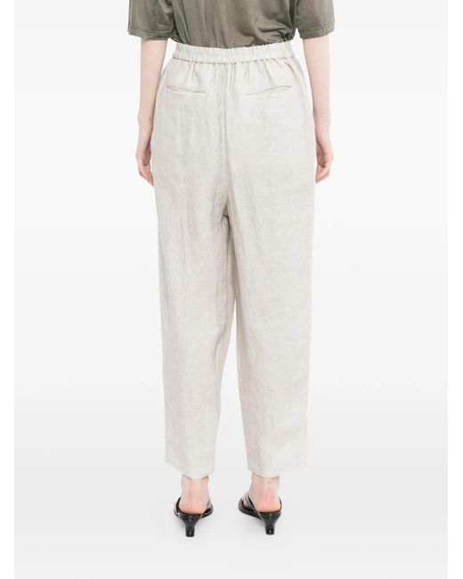 CHIAHUNG SU White Hand-Woven Yarn-Dyed Trousers