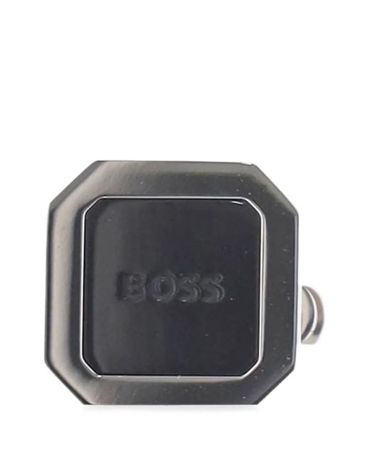 Boss Black Logo-Engraved Octagonal Cufflinks for men