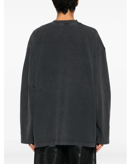 Alexander Wang Black Long-Sleeved Graphic T-Shirt