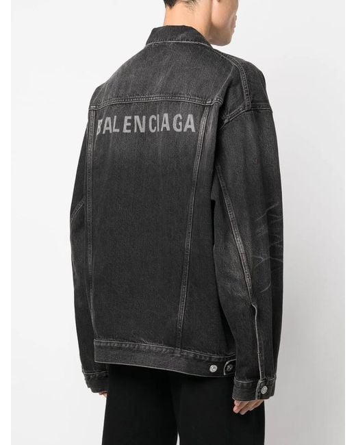 Balenciaga Black Denim Jackets for men