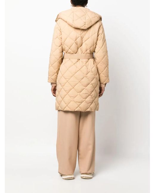 Twinset Natural Diamond-Quilted Coat
