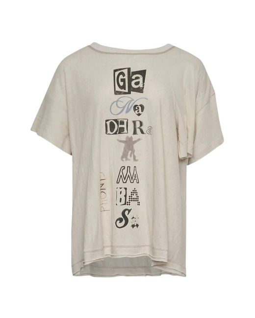 OPEN YY White Graphic-Print Scoop-Neck T-Shirt