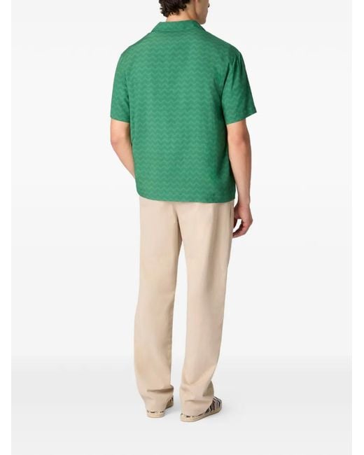 Missoni Green Zigzag-Patterm Shirt for men