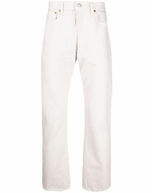 Levi's White 501 Cotton Jeans With A Straight Leg for men