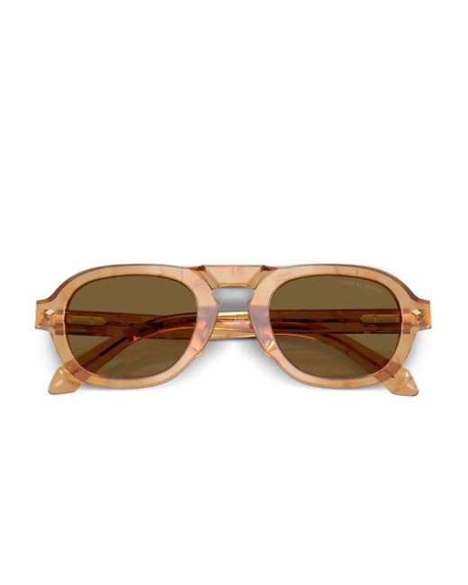 Giorgio Armani Natural Round-Frame Sunglasses for men