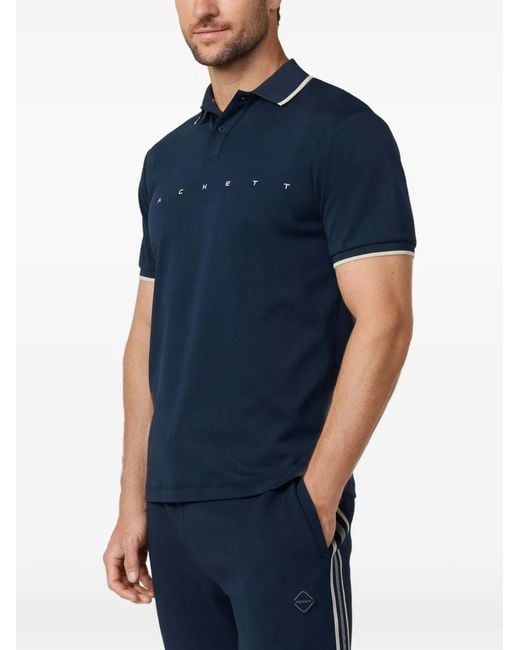 Polo Con Logo Estampado Hackett de hombre de color Blue