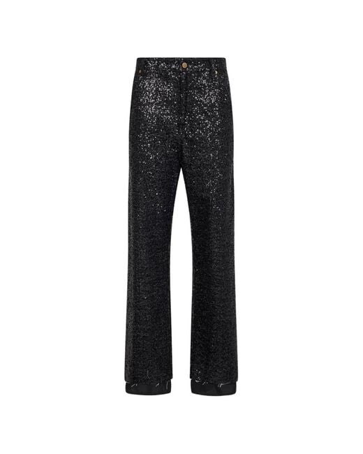 DARKPARK Black Sequin-Embellished Frayed Jeans