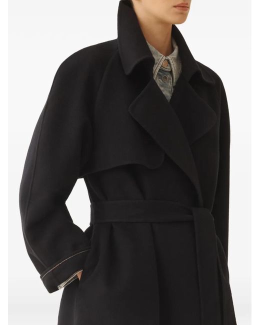 Fabiana Filippi Black Belted Trench Coat