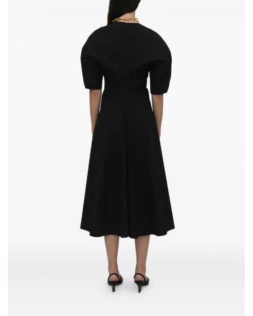 Abito Midi Con Arricciatura di Rosetta Getty in Black