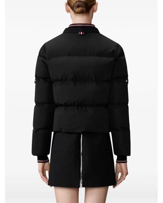 Thom Browne Black Zip-Up Down Jacket