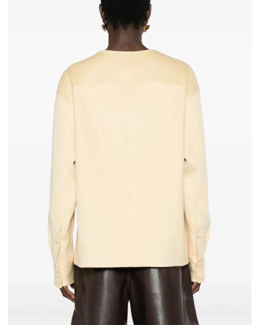 Fabiana Filippi Natural V-Neck Cashmere Jumper