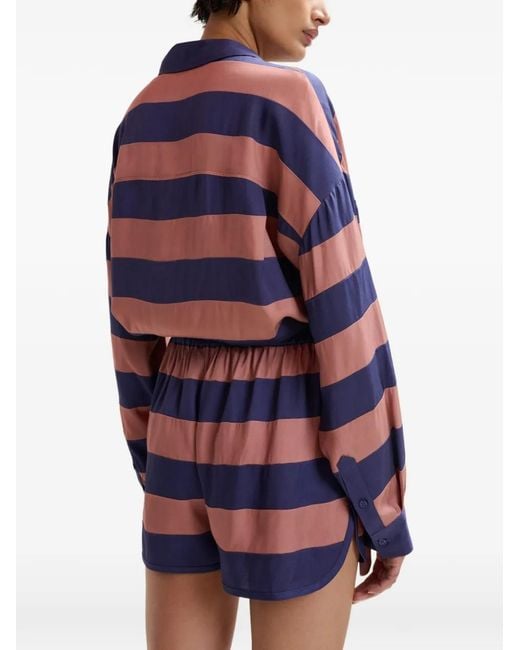 Essentiel Antwerp Blue Jalana Striped Drawstring Shorts