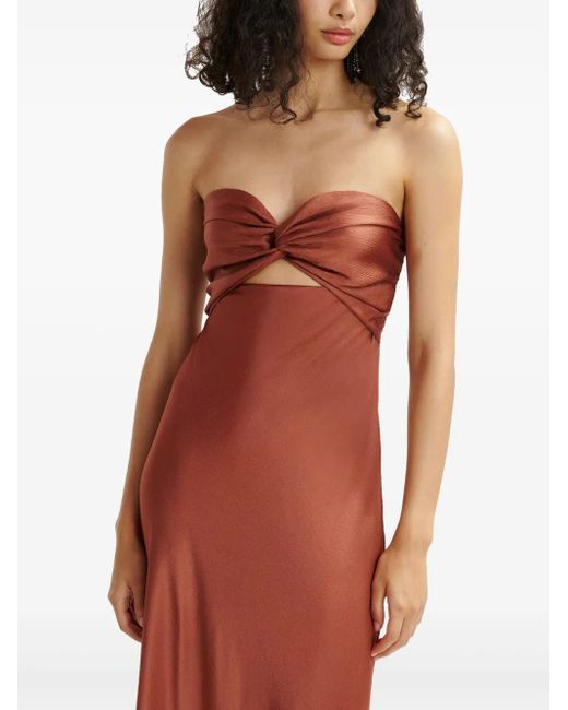 Essentiel Antwerp Red Hierro Strapless Maxi Dress