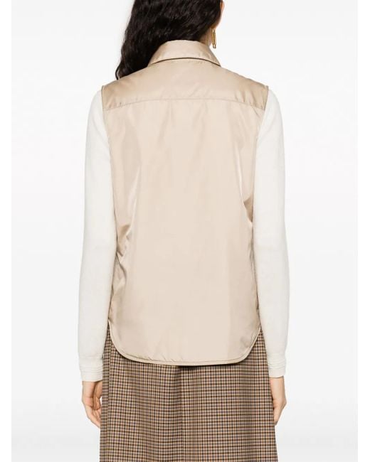 Aspesi Natural Shimmer Press-Stud Fastening Gilet