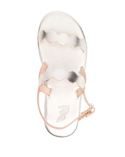 Ancient Greek Sandals White Open-Toe Slingback Sandals