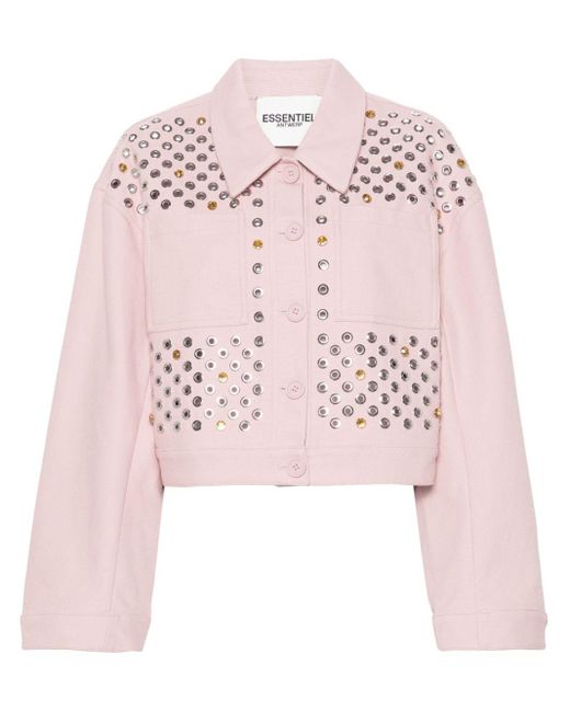 Essentiel Antwerp Pink Firehouse Shirt Jacket