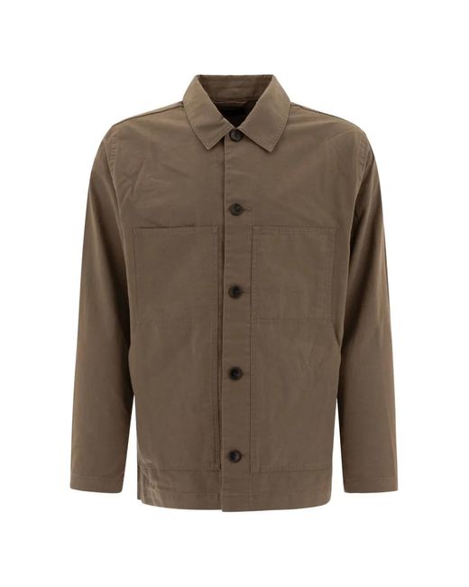Vince Brown Button-Front Patch-Pocket Jacket for men
