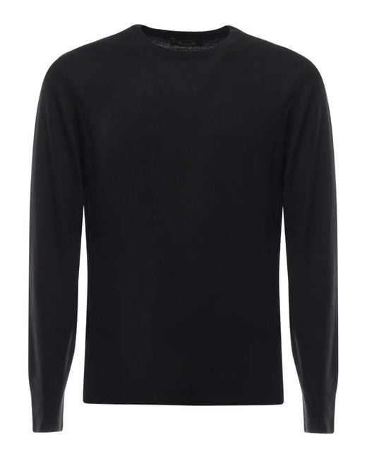 Loro Piana Black Crew-Neck Cashmere Sweater for men