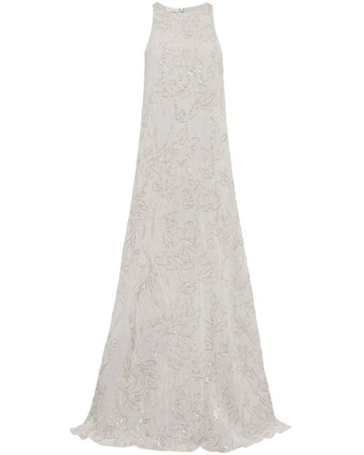 Robe longue à design sans manches Brunello Cucinelli en coloris White