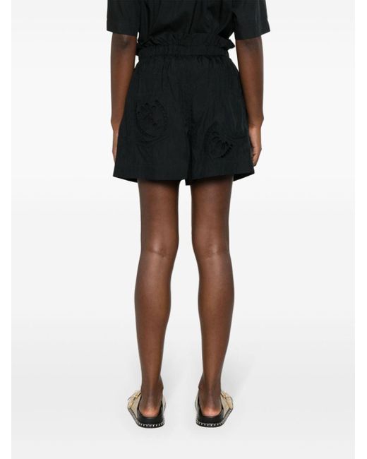 Isabel Marant Black Hidea Broderie-anglaise Shorts