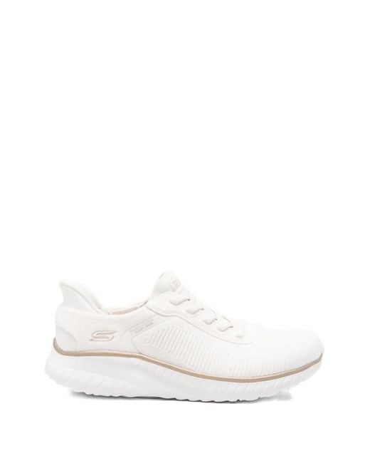 Skechers White Bobs Sport Squad Chaos Lace-Up Sneakers