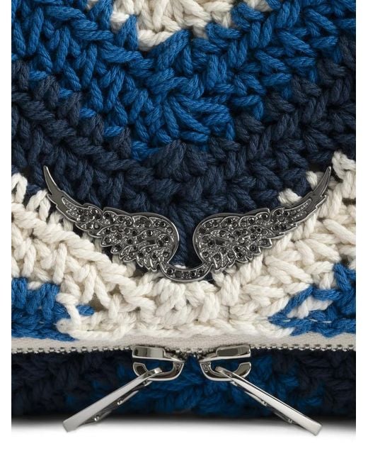 Zadig & Voltaire Blue Rock Crochet Clutch