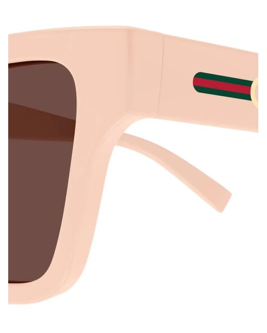 Gucci Brown Geometric Stripe Sunglasses
