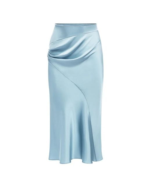 Nina Ricci Blue Draped Midi Skirt