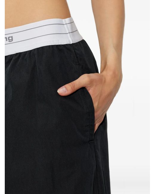 Alexander Wang Black Logo-Waistband Cotton Track Pants