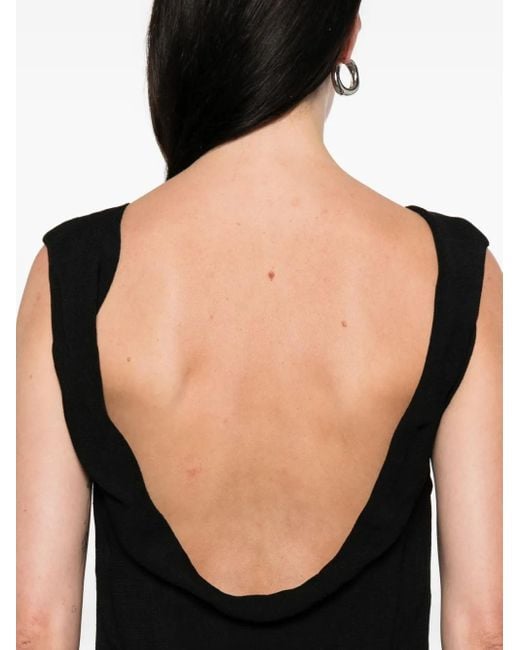 Matteau Black Cowl-Back Maxi Dress
