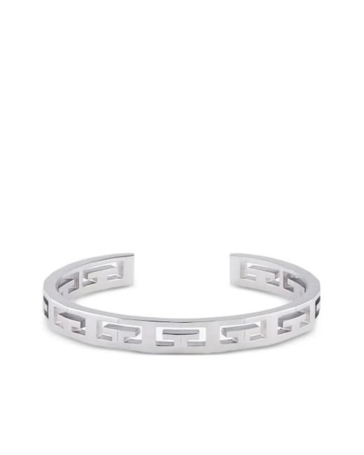 Givenchy White 2G Cuff Bracelet for men