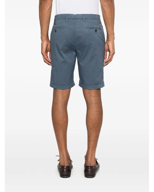 Corneliani Blue Cuffed Tailored Shorts for men