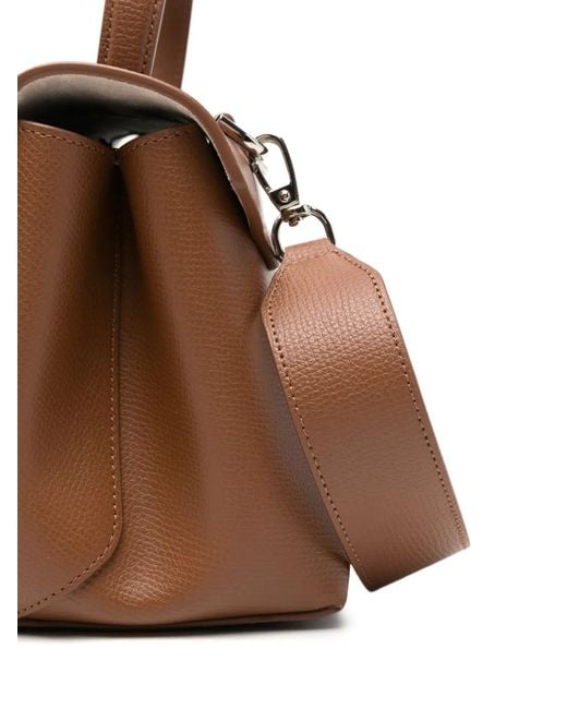 Emporio Armani Brown 1981 Logo-Print Leather Clutch Bag
