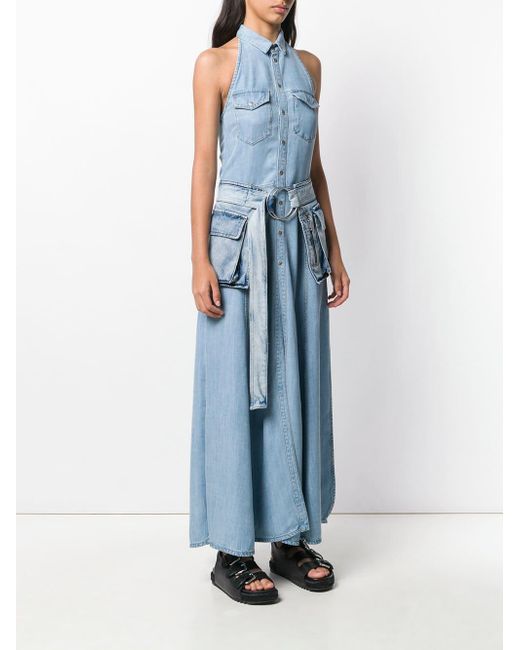 chinese dress ladies Tiered Denim Maxi Dress with Belt  Emma Lou's Boutique