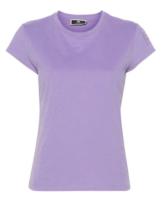 Elisabetta Franchi ロゴ Tシャツ Purple