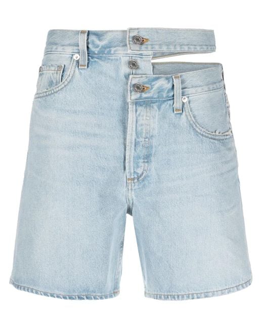 Agolde Blue Denim Shorts