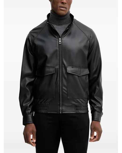 Guess Black Pocket Zip Jacket for men